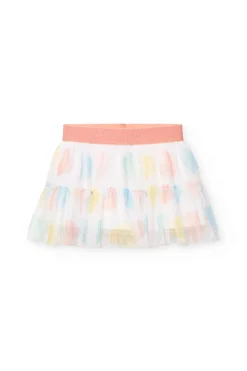 Gonna di tulle per neonata con stampa di cuori