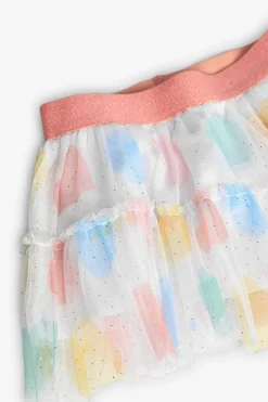 Gonna di tulle per neonata con stampa di cuori