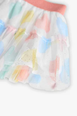 Gonna di tulle per neonata con stampa di cuori