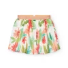 Gonna in chiffon plissettata per bambina con stampa floreale