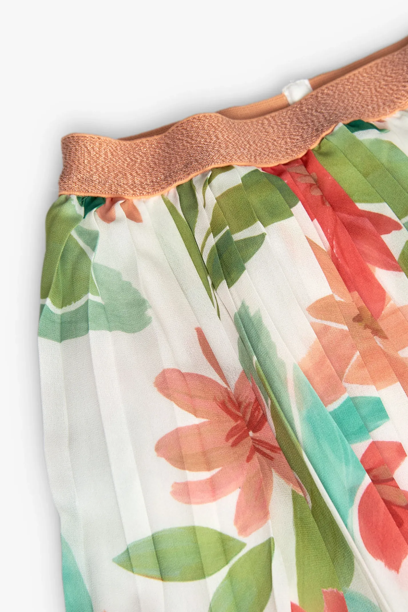 Gonna in chiffon plissettata per bambina con stampa floreale