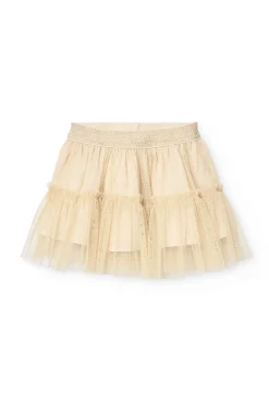 Gonna in tulle per bambina in colore beige