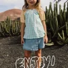 Gonna-pantaloncino in denim per neonata in colore bleach