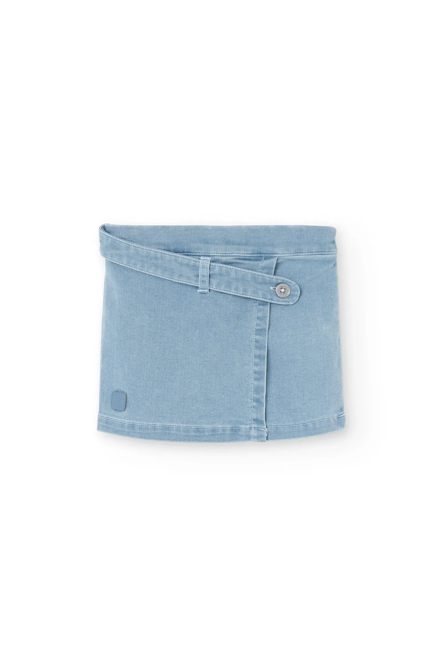 Gonna-pantaloncino in denim per neonata in colore bleach