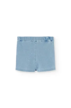 Gonna-pantaloncino in denim per neonata in colore bleach