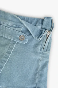 Gonna-pantaloncino in denim per neonata in colore bleach