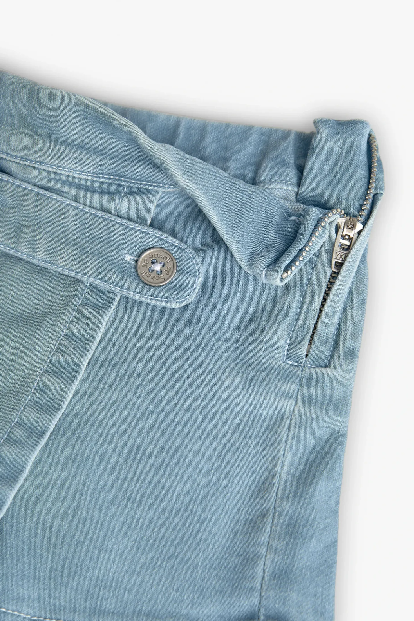 Gonna-pantaloncino in denim per neonata in colore bleach