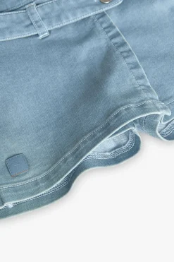 Gonna-pantaloncino in denim per neonata in colore bleach