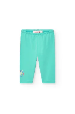 Leggings a maglia per bambina in colore verde.