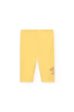 Leggings alla pirata in maglia per neonata di colore giallo