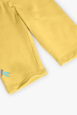 Leggings alla pirata in maglia per neonata di colore giallo