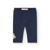 Leggings capri basic in maglia per bambina in colore blu marino