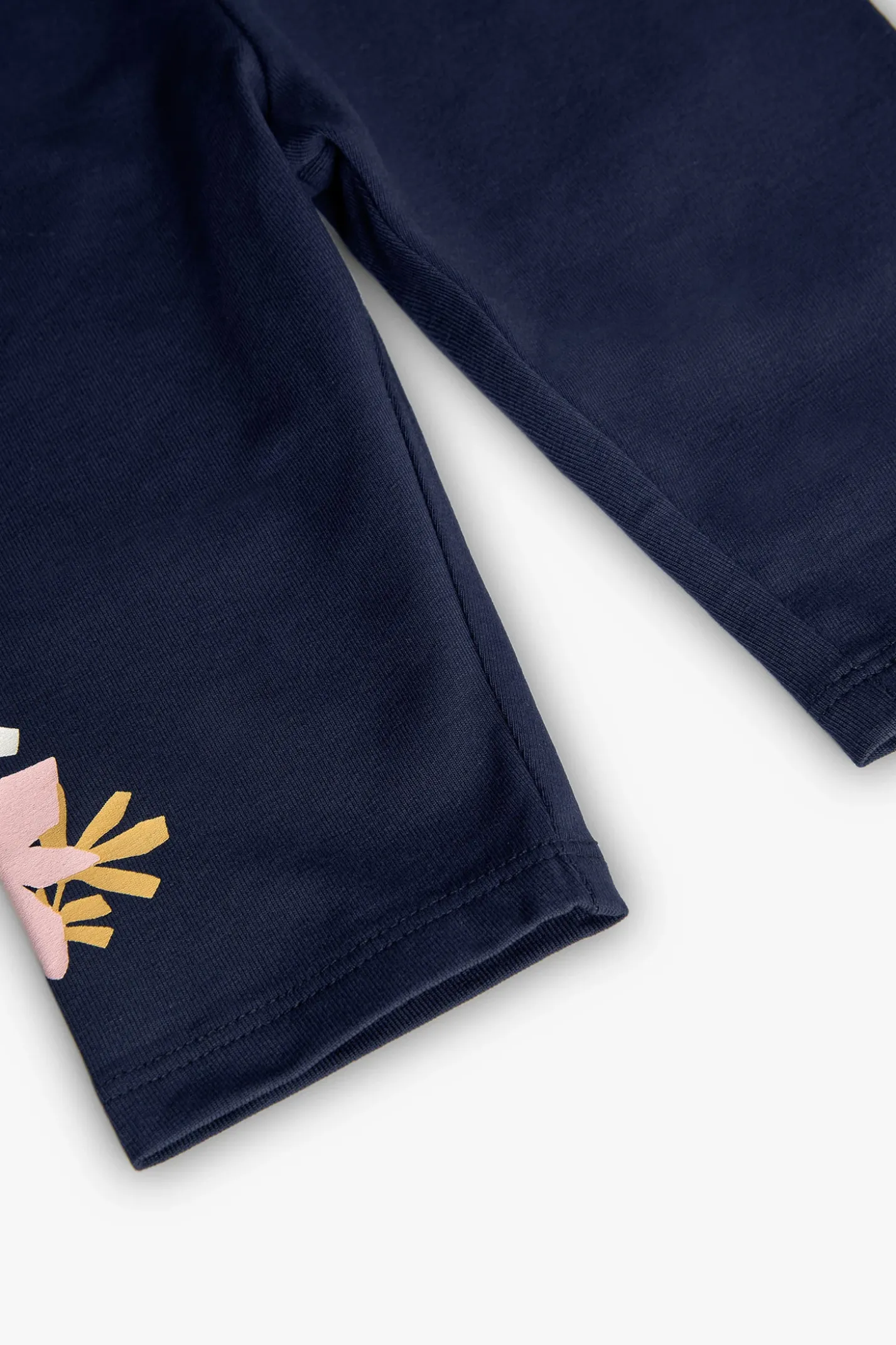 Leggings capri basic in maglia per bambina in colore blu marino