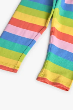 Leggings in maglia per bambina con stampa multicolore