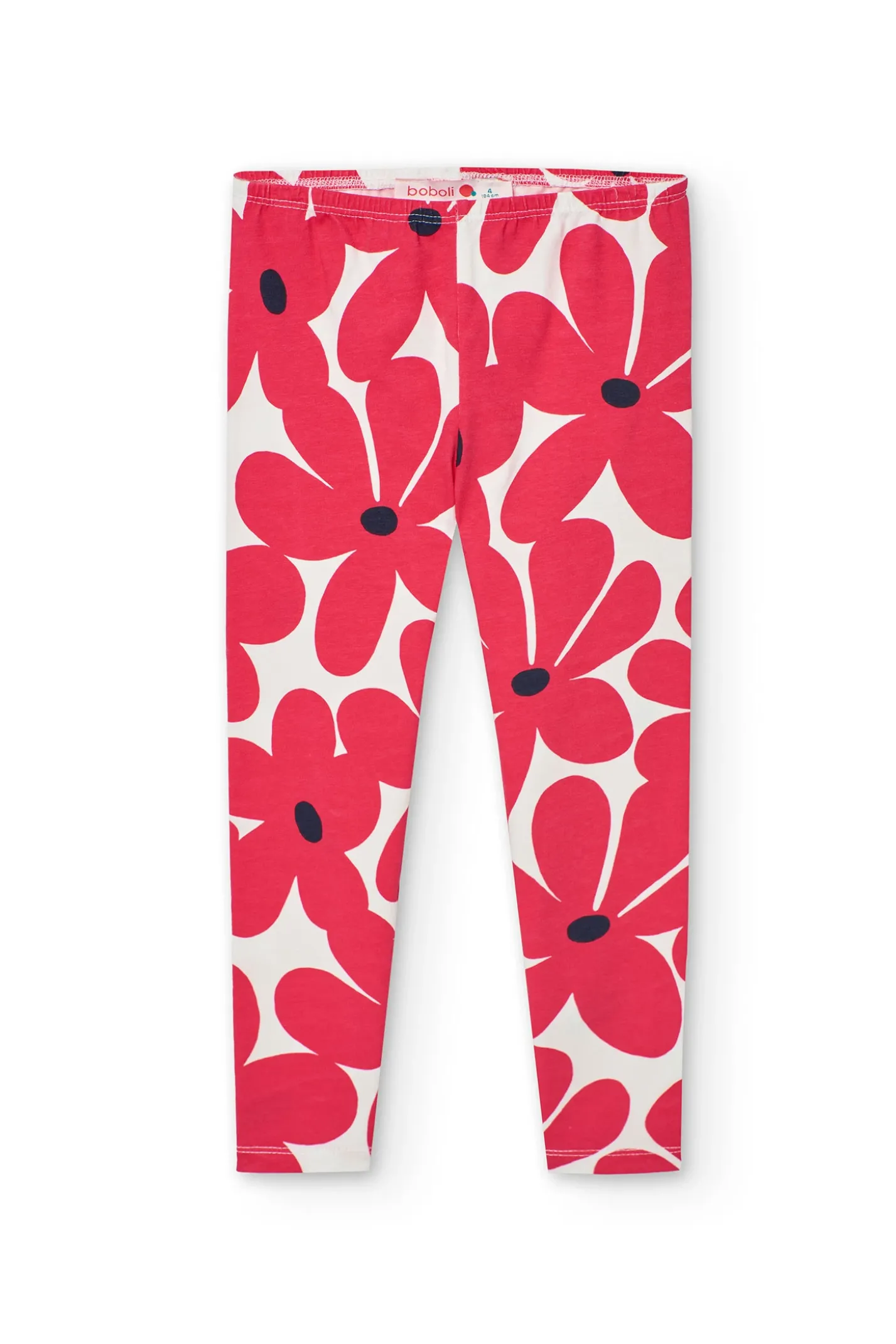 Leggings lavorati a maglia per bambina con stampa floreale
