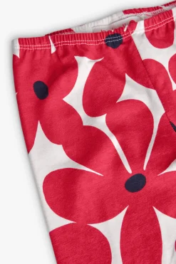 Leggings lavorati a maglia per bambina con stampa floreale