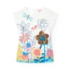 Maglia per neonata con stampa floreale in colore bianco