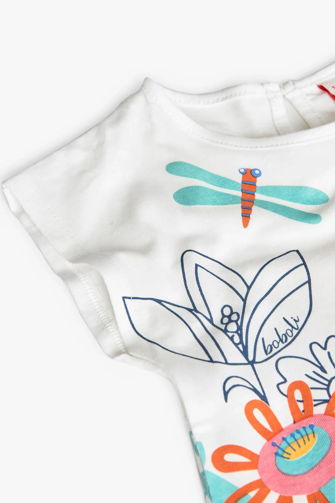 Maglia per neonata con stampa floreale in colore bianco