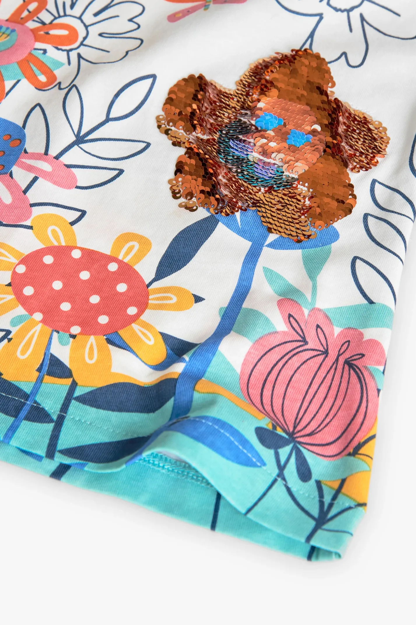 Maglia per neonata con stampa floreale in colore bianco
