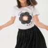 Maglietta a maglia per bambina in bianco