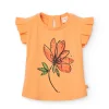 Maglietta a maglia per bambina di colore arancione