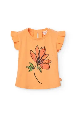 Maglietta a maglia per bambina di colore arancione