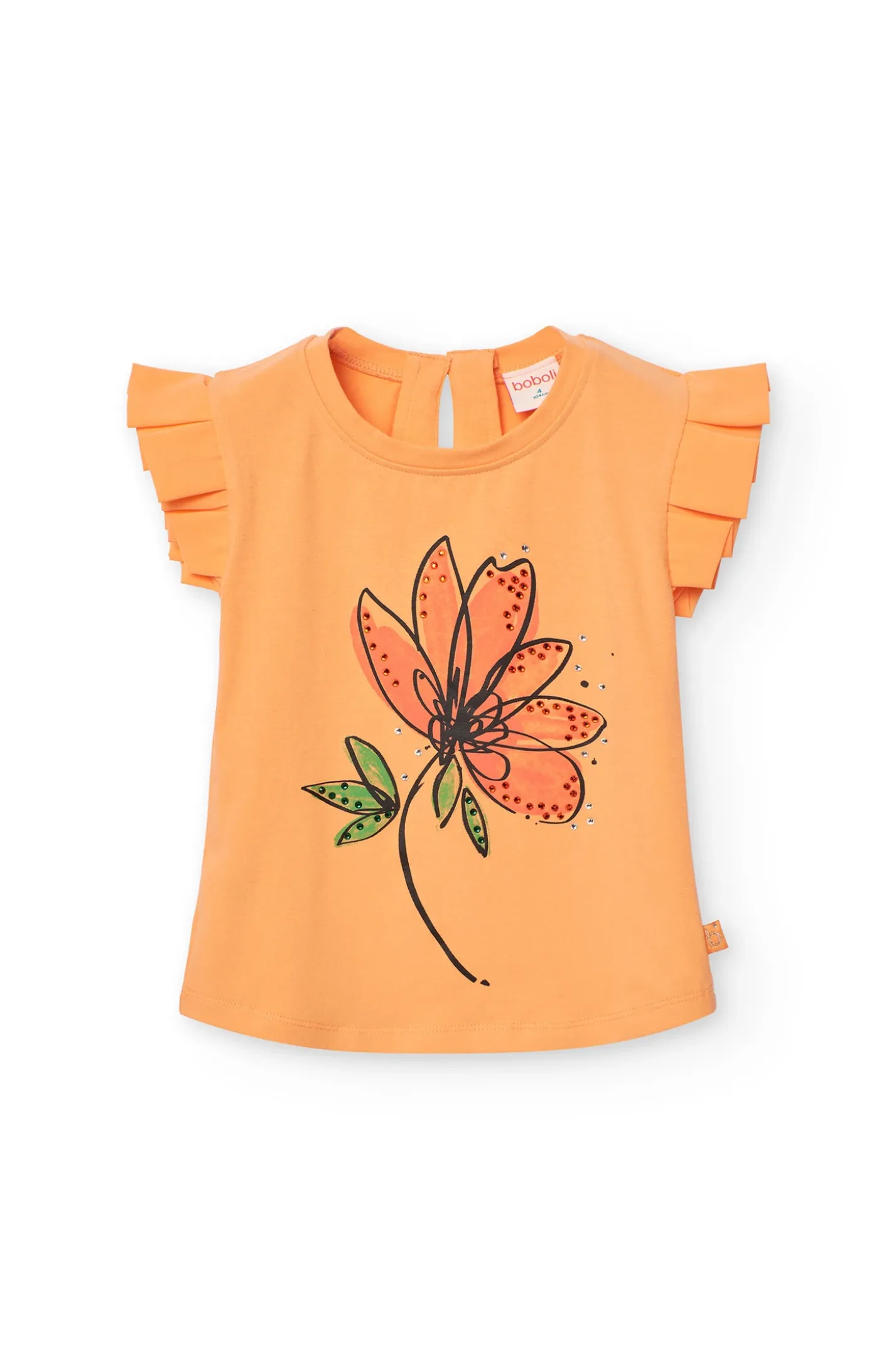 Maglietta a maglia per bambina di colore arancione