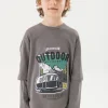 Maglietta a maglia per bambino in grigio