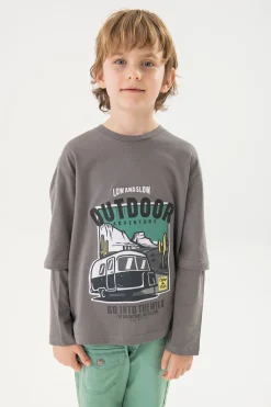 Maglietta a maglia per bambino in grigio