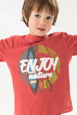 Maglietta a maglia per bambino in colore granata.