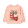 Maglietta a maglia per bambina in colore salmone