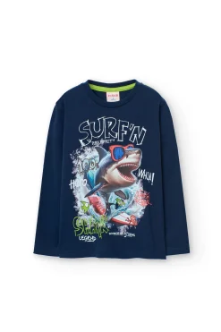Maglietta a maglia per bambino in blu navy
