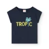Maglietta a maglia per bambina in colore blu marino