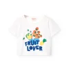 Maglietta a maglia per bambina di colore bianco.