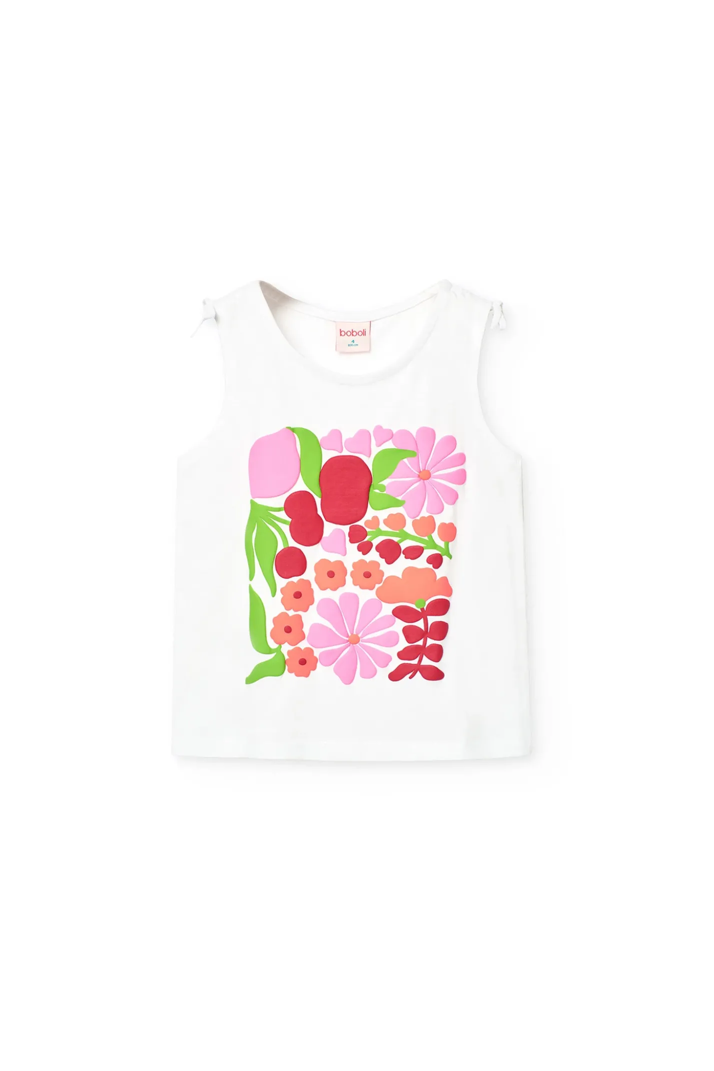 Maglietta a maglia per bambina di colore bianco con stampa