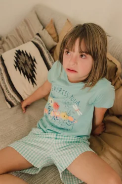 Maglietta a maglia per bambina in colore verde