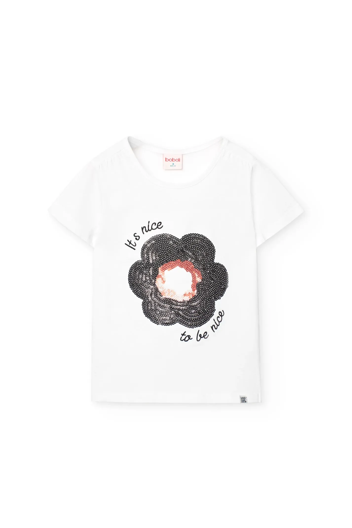 Maglietta a maglia per bambina in bianco