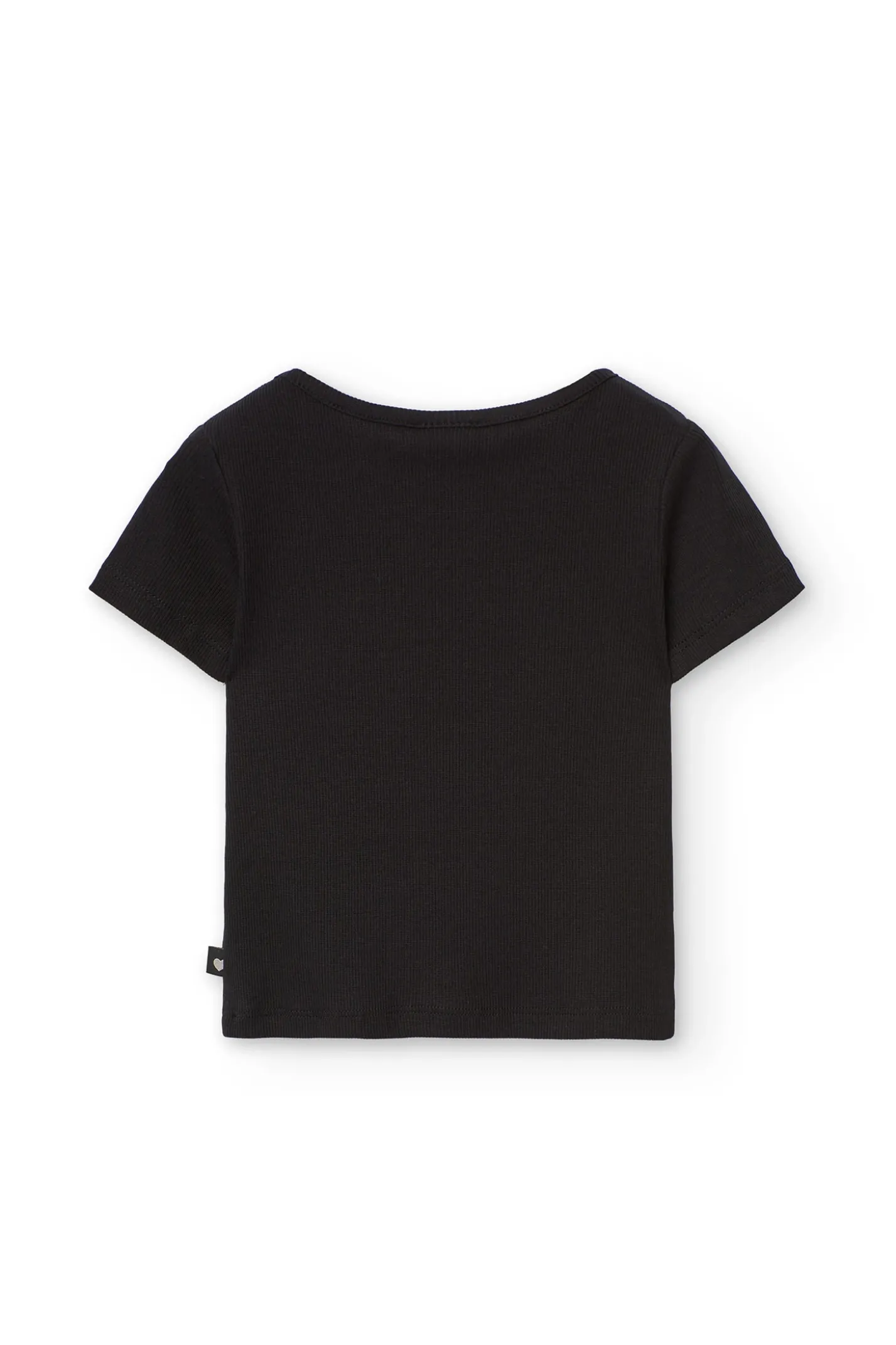 Maglietta a maglia per bambina di colore nero.
