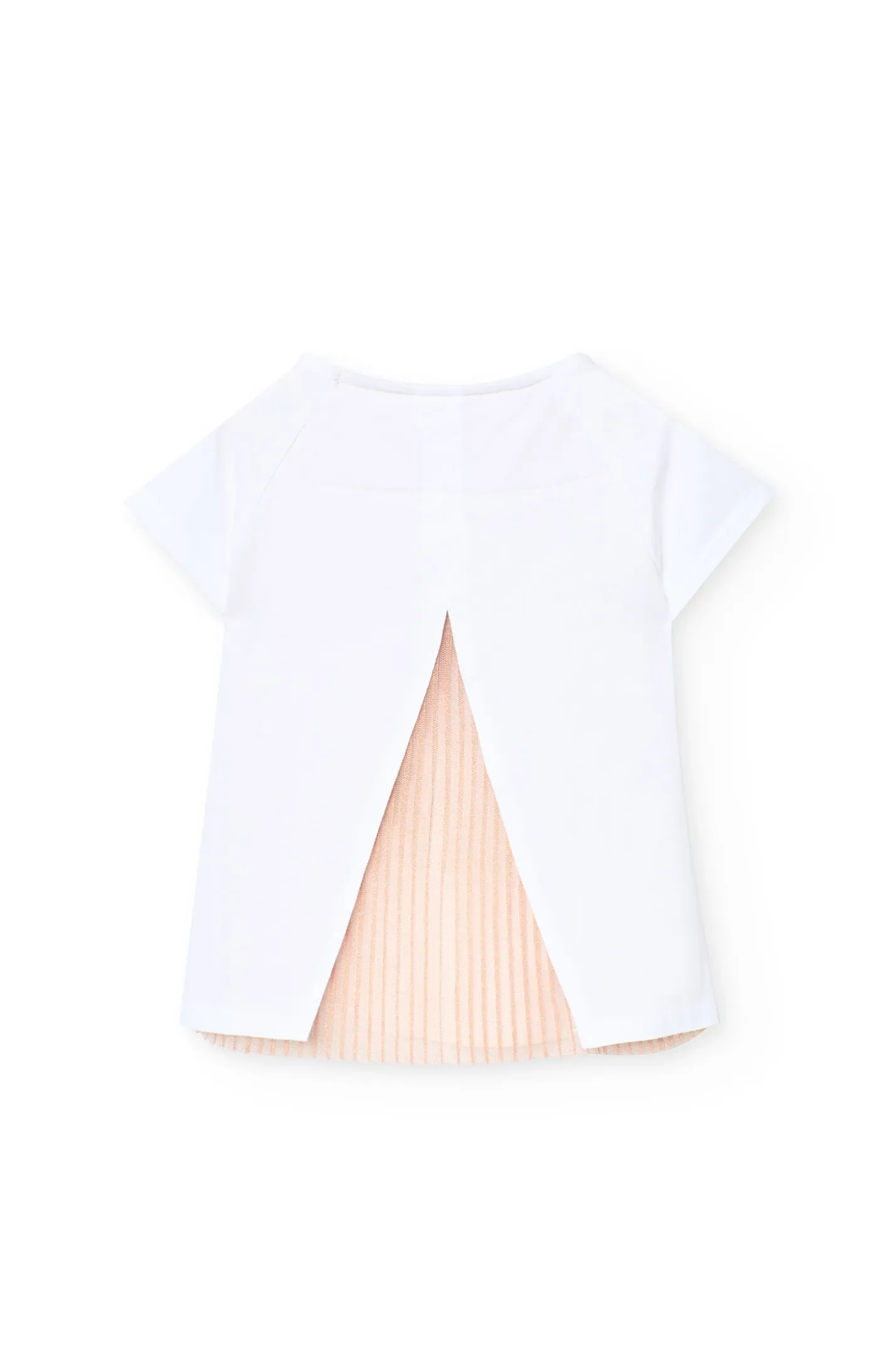 Maglietta a maglia per bambina di colore bianco con disegno di un fiore