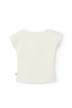 Maglietta a maglia per bambina in colore bianco