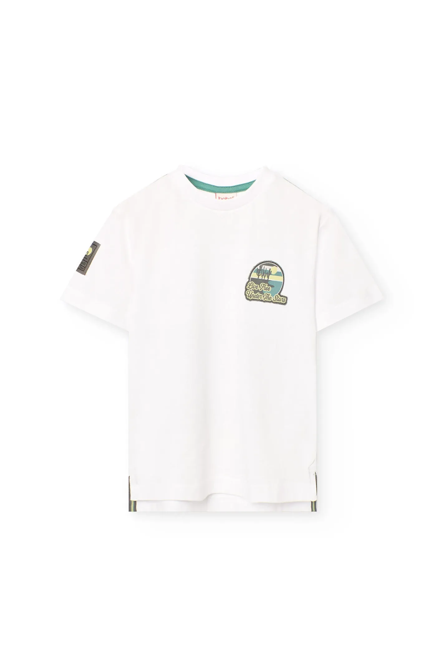 Maglietta a maglia per bambino in bianco con stampa
