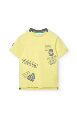 Maglietta a maglia per bambino di colore verde con stampa