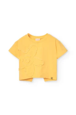 Maglietta a maglia per bambina in colore giallo