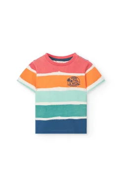 Maglietta a maglia per bambino con stampa multicolore