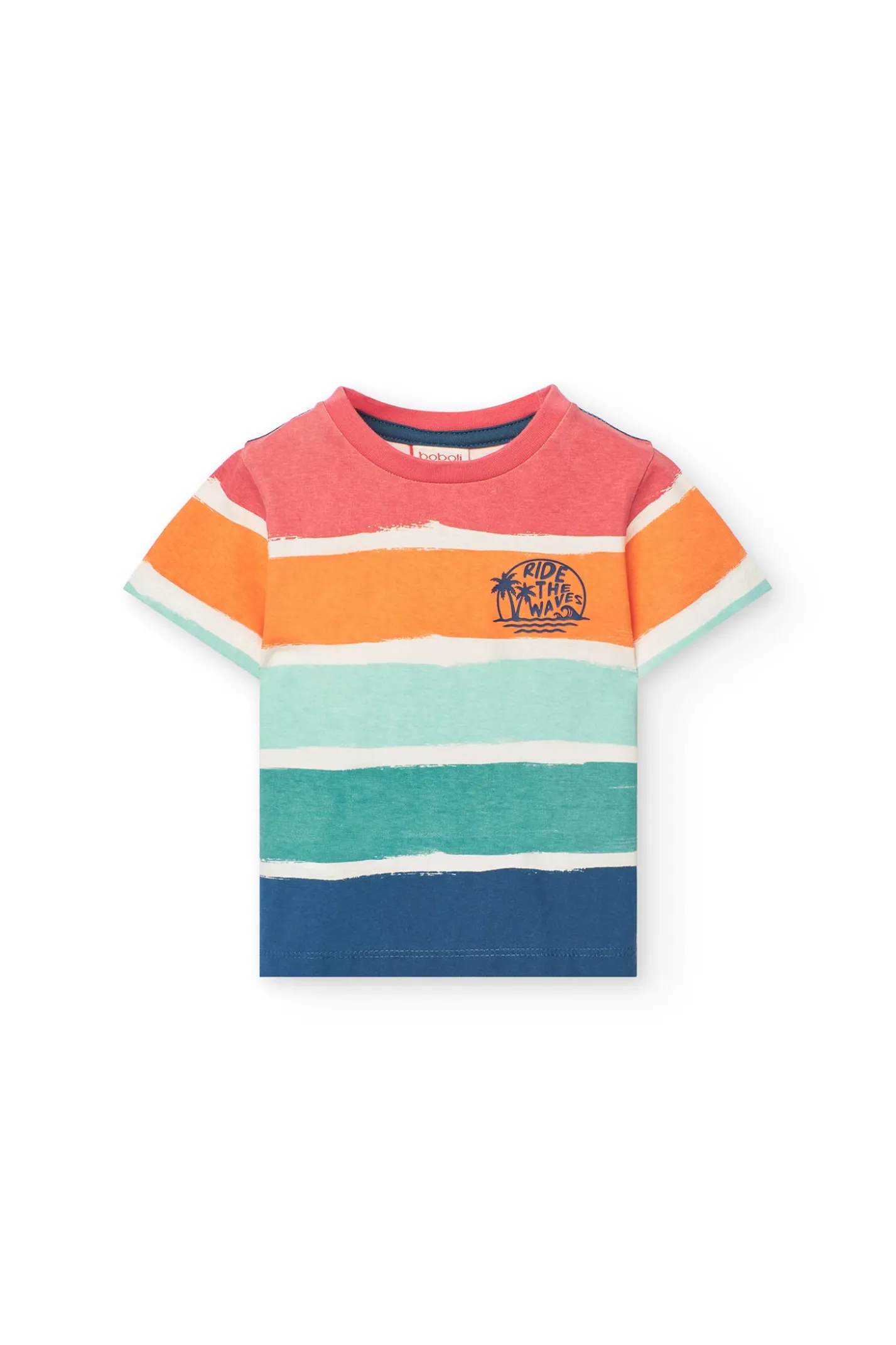 Maglietta a maglia per bambino con stampa multicolore