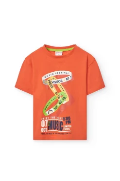 Maglietta a maglia per bambino di colore arancione