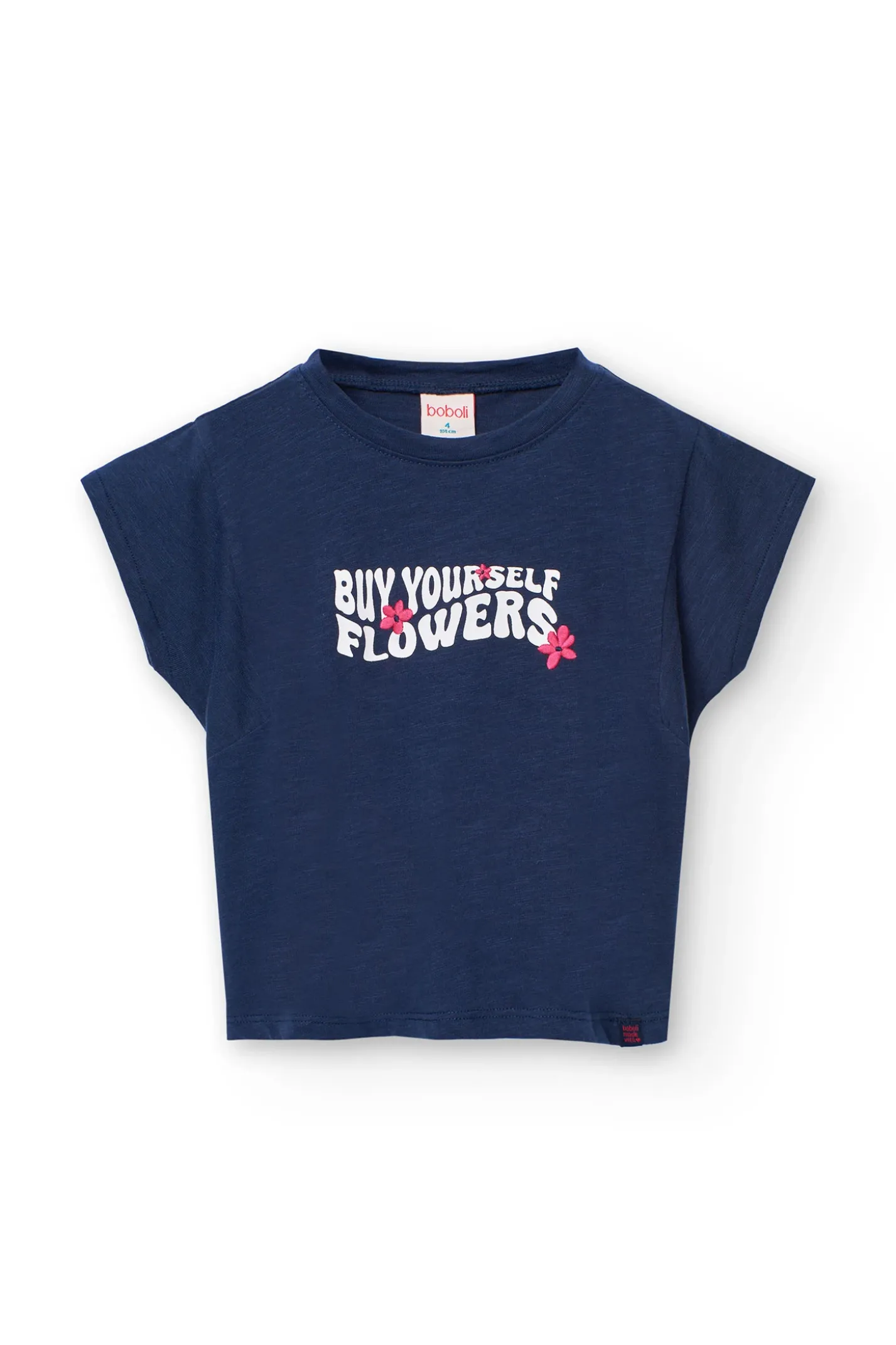 Maglietta a maglia per bambina in blu navy.