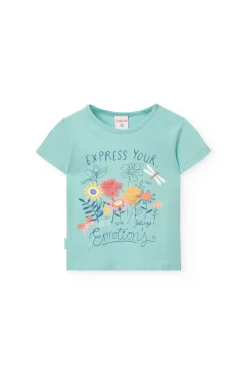 Maglietta a maglia per bambina in colore verde