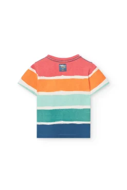 Maglietta a maglia per bambino con stampa multicolore