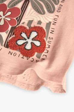 Maglietta a maglia per bambina in colore salmone